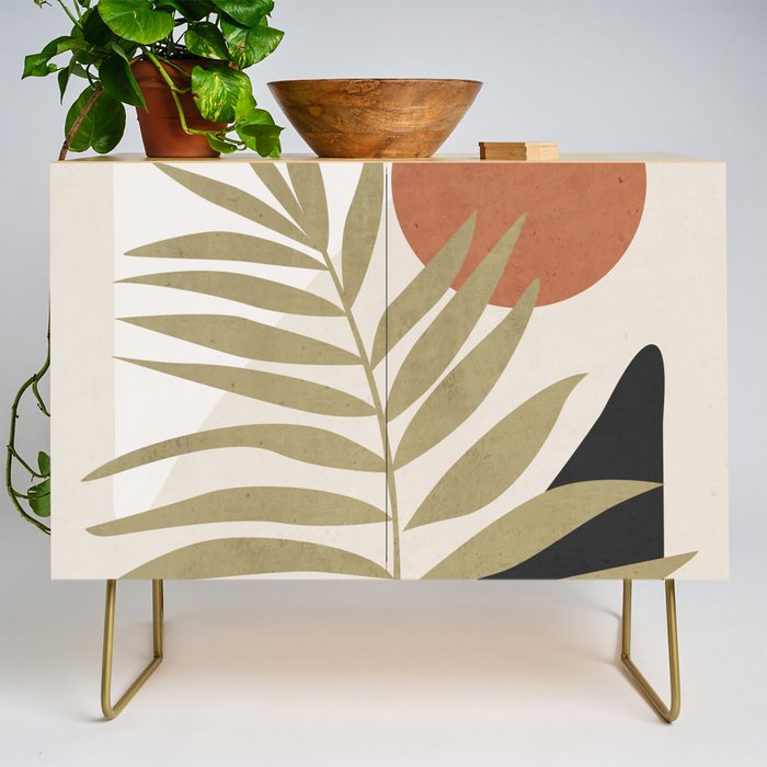 Tropical Leaf- Abstract Art 9 Credenza Gallery Image 1