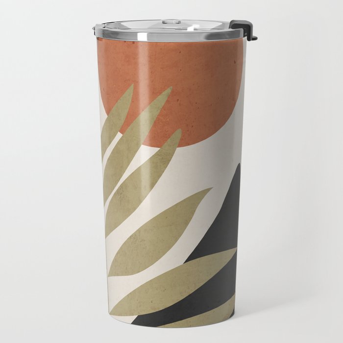 Tropical Leaf- Abstract Art 9 Travel Mug Gallery Image 2