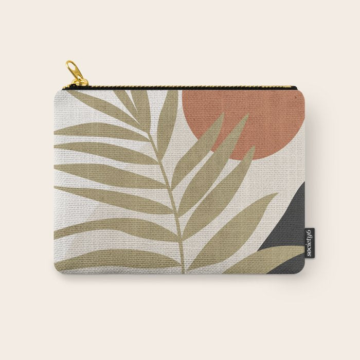Tropical Leaf- Abstract Art 9 Carry All Pouch Gallery Image 1