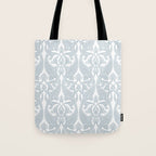 Art Nouveau Silver Grey & White Pattern Tote Bag Gallery Image 1