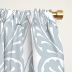 Art Nouveau Silver Grey & White Pattern Window Curtain Gallery Image 2