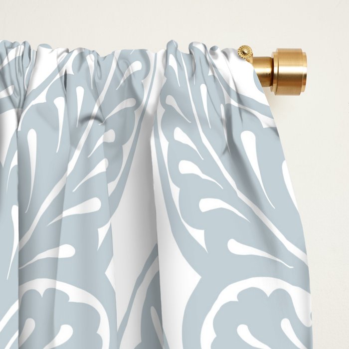 Art Nouveau Silver Grey & White Pattern Window Curtain Gallery Image 2