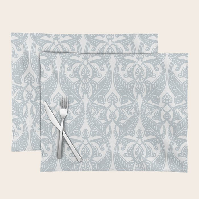 Art Nouveau Silver Grey & White Pattern Placemat Gallery Image 1