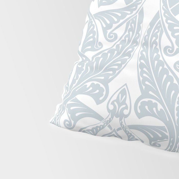 Art Nouveau Silver Grey & White Pattern Pillow Sham Gallery Image 4
