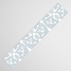 Art Nouveau Silver Grey & White Pattern Table Runner Gallery Image 3