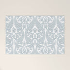 Art Nouveau Silver Grey & White Pattern Welcome Mat Gallery Image 1