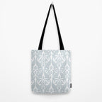 Art Nouveau Silver Grey & White Pattern Tote Bag Gallery Image 2