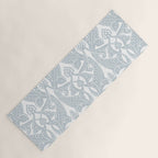 Art Nouveau Silver Grey & White Pattern Yoga Mat Gallery Image 1