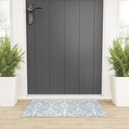 Art Nouveau Silver Grey & White Pattern Welcome Mat Gallery Image 3