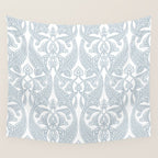 Art Nouveau Silver Grey & White Pattern Wall Tapestry Gallery Image 4