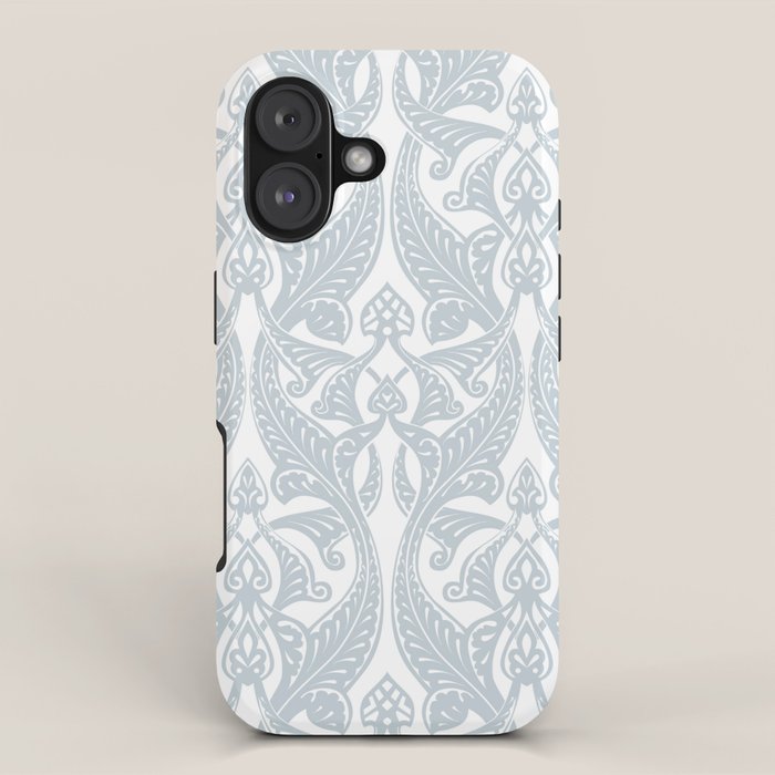 Art Nouveau Silver Grey & White Pattern iPhone Case Gallery Image 1