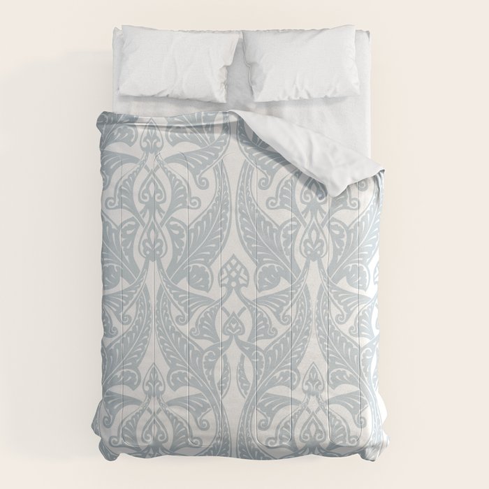 Art Nouveau Silver Grey & White Pattern Comforter Gallery Image 1