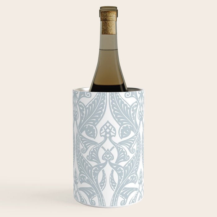 Art Nouveau Silver Grey & White Pattern Wine Chiller Gallery Image 1