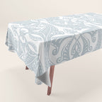 Art Nouveau Silver Grey & White Pattern Tablecloth Gallery Image 1
