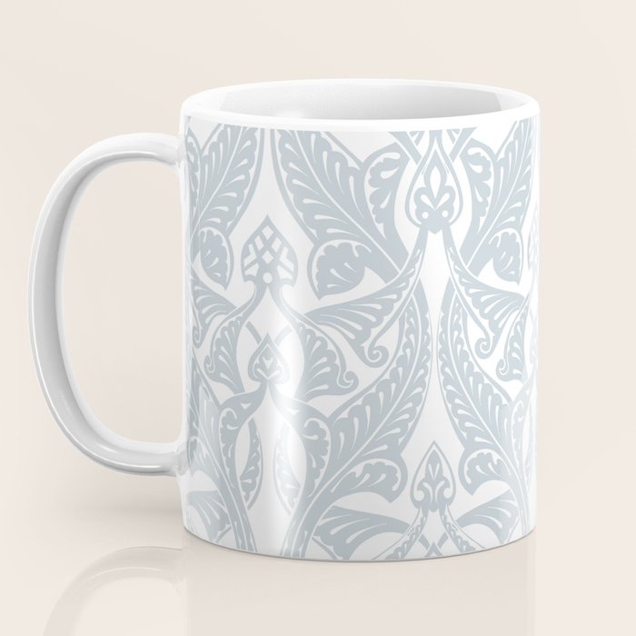 Art Nouveau Silver Grey & White Pattern Coffee Mug Gallery Image 3