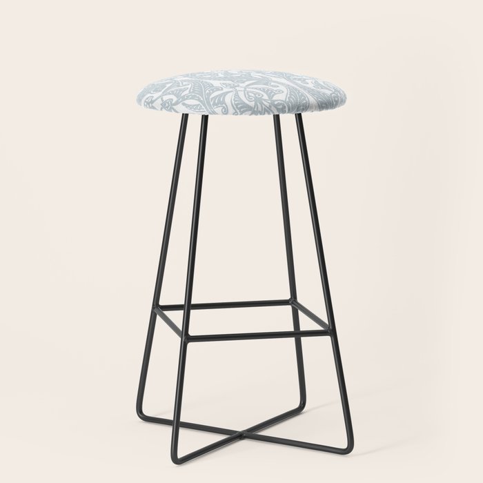 Art Nouveau Silver Grey & White Pattern Stool Gallery Image 1