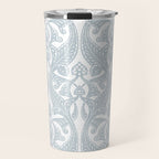 Art Nouveau Silver Grey & White Pattern Travel Mug Gallery Image 1