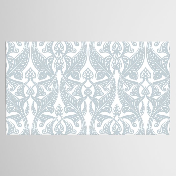 Art Nouveau Silver Grey & White Pattern Tablecloth Gallery Image 2