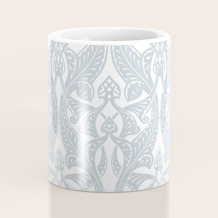 Art Nouveau Silver Grey & White Pattern Coffee Mug Gallery Image 4