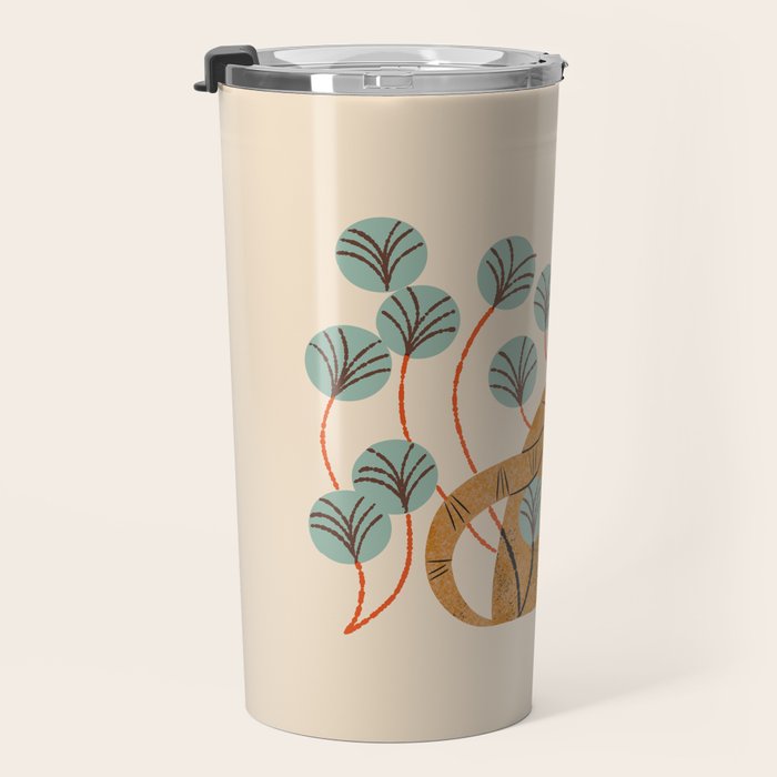 Ginger Tabby And Wildflowers Travel Mug Gallery Image 3