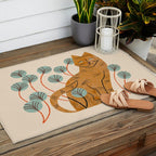 Ginger Tabby And Wildflowers Outdoor Rug Gallery Image 2