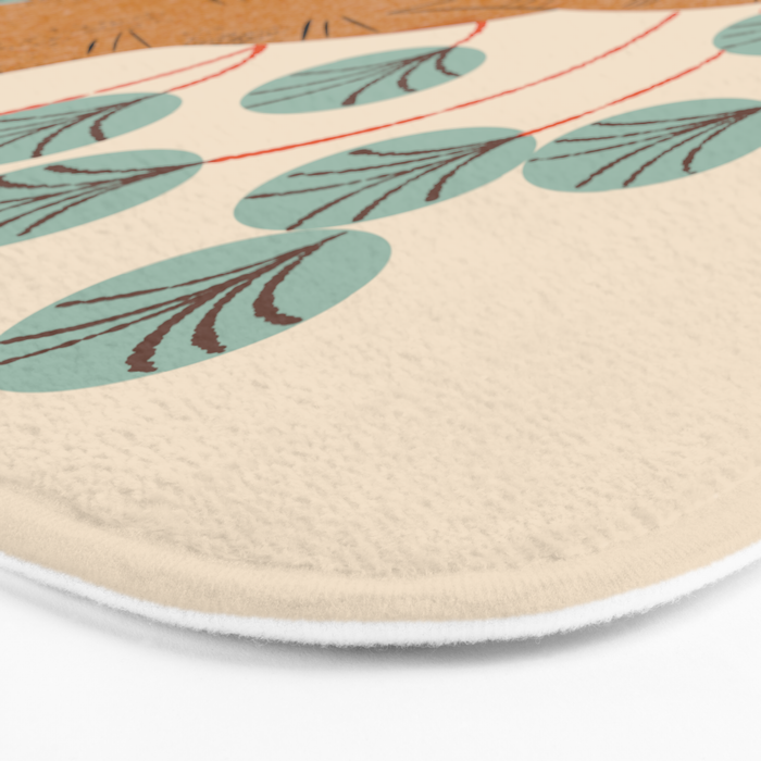 Ginger Tabby And Wildflowers Bath Mat Gallery Image 3