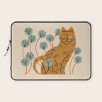 Ginger Tabby And Wildflowers Laptop Sleeve Gallery Image 1