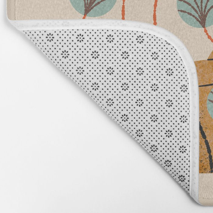 Ginger Tabby And Wildflowers Bath Mat Gallery Image 2
