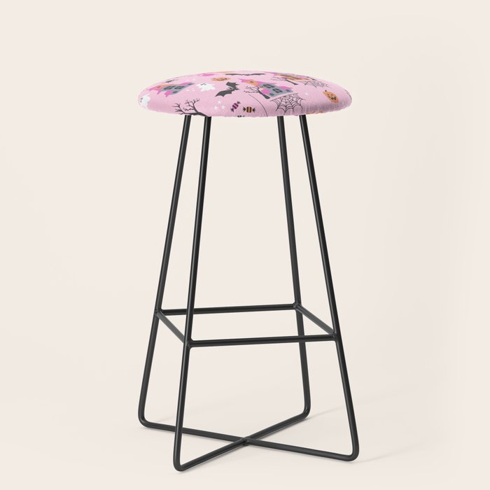 Pink Halloween pastel spooky party Stool Gallery Image 1