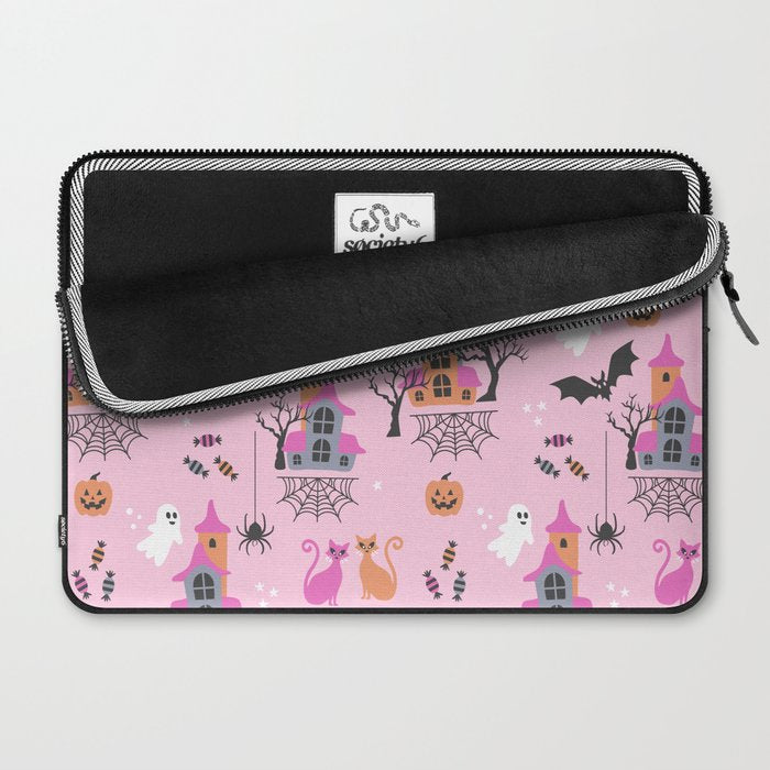 Pink Halloween pastel spooky party Laptop Sleeve Gallery Image 2