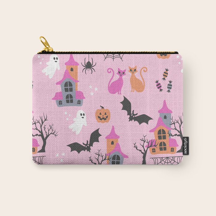 Pink Halloween pastel spooky party Carry All Pouch Gallery Image 1
