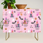 Pink Halloween pastel spooky party Credenza Gallery Image 1