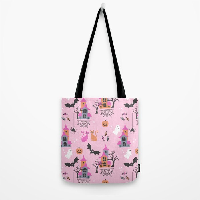 Pink Halloween pastel spooky party Tote Bag Gallery Image 2