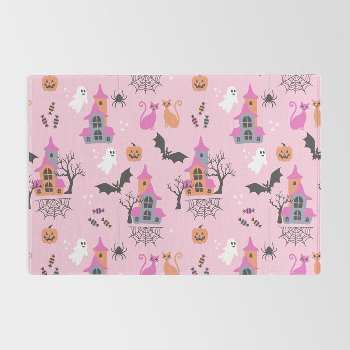 Pink Halloween pastel spooky party Rug Gallery Image 2