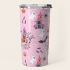 Pink Halloween pastel spooky party Travel Mug Gallery Image 2