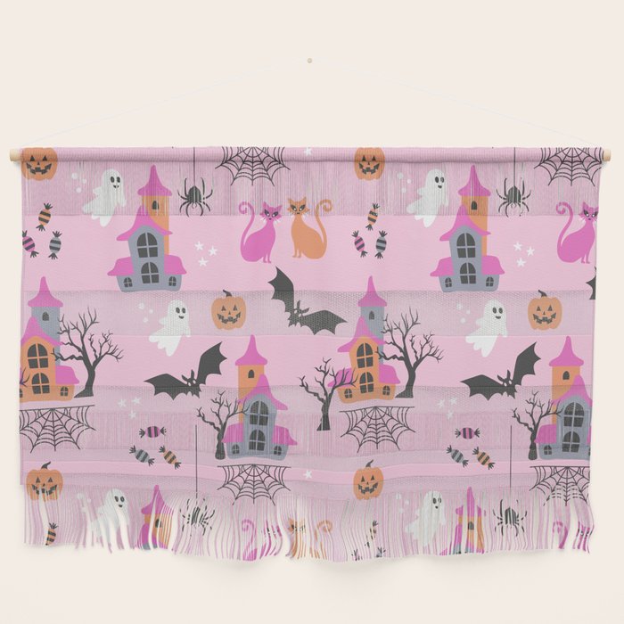 Pink Halloween pastel spooky party Wall Hanging Gallery Image 1