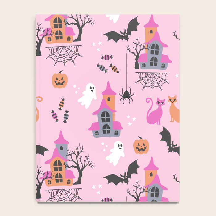Pink Halloween pastel spooky party Notebook Gallery Image 4