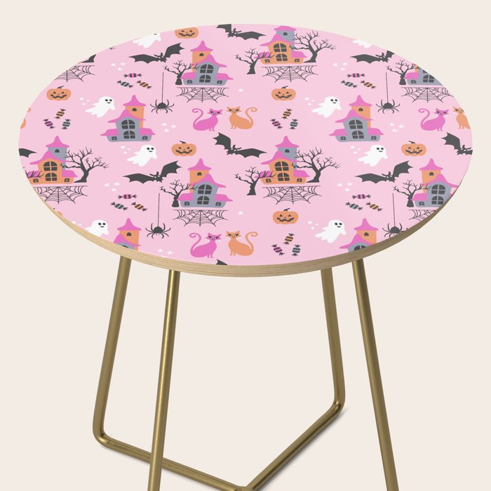 Pink Halloween pastel spooky party Side Table Gallery Image 2