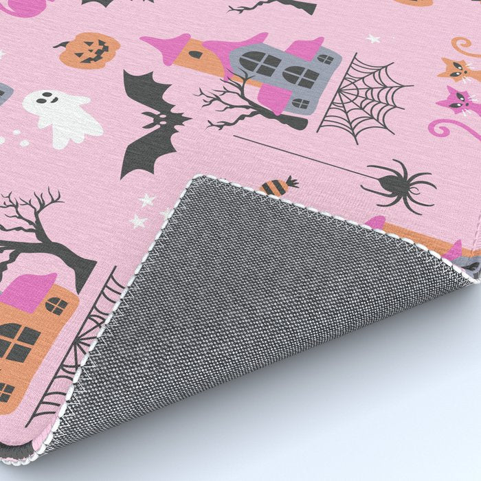 Pink Halloween pastel spooky party Rug Gallery Image 4