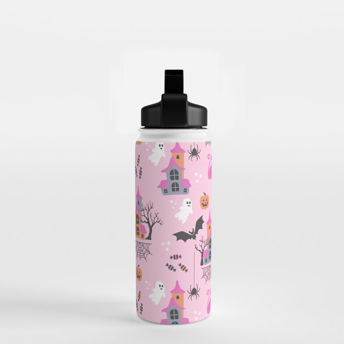 Pink Halloween pastel spooky party Water Bottle Gallery Image 2