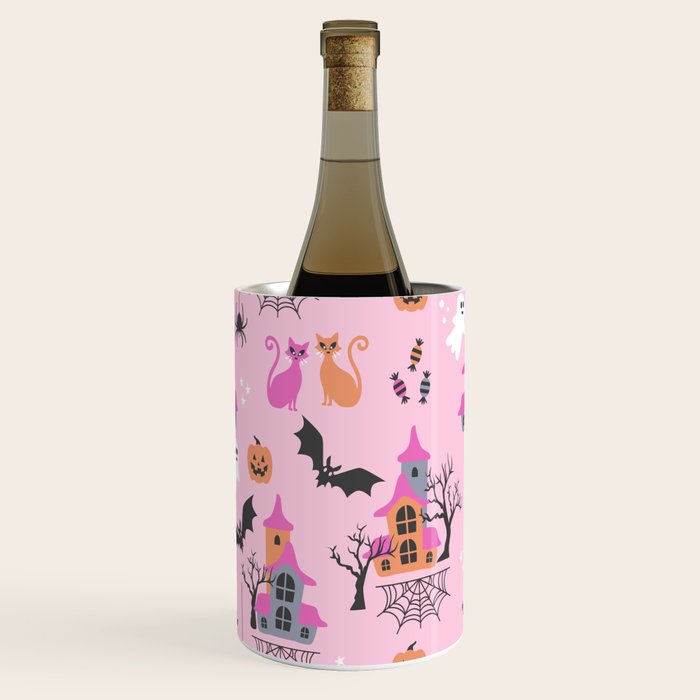 Pink Halloween pastel spooky party Wine Chiller Gallery Image 1