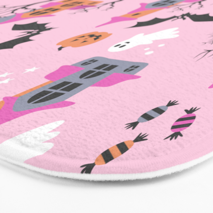 Pink Halloween pastel spooky party Bath Mat Gallery Image 3