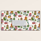 Cozy Village House Pattern Desk Mat Gallery Image 1