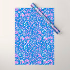 Pink and blue pop art ditsy Wrapping Paper Gallery Image 1