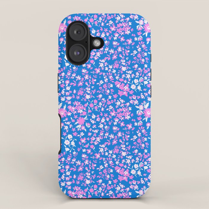 Pink and blue pop art ditsy iPhone Case Gallery Image 1