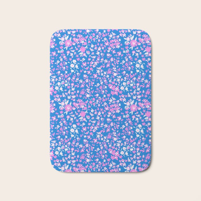 Pink and blue pop art ditsy Bath Mat Gallery Image 1
