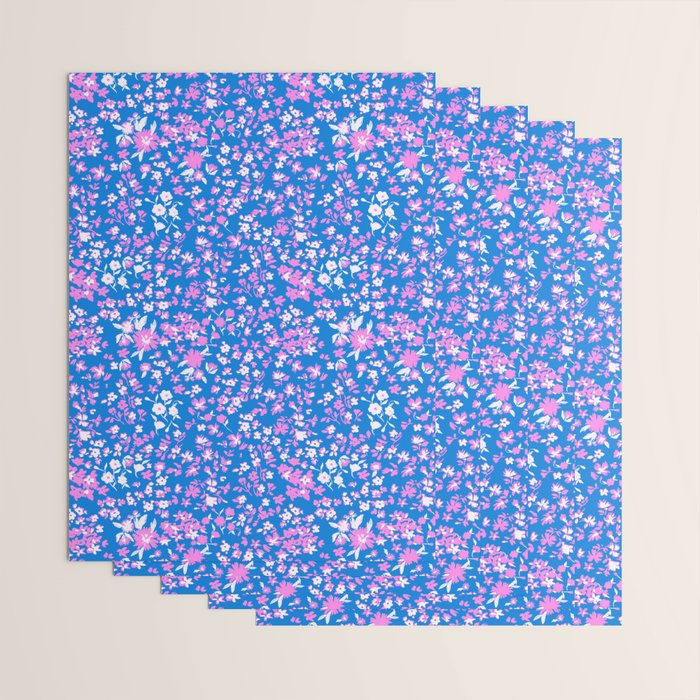 Pink and blue pop art ditsy Wrapping Paper Gallery Image 3