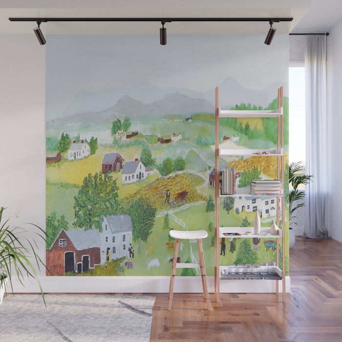 Anna Mary Robertson 'Grandma' Moses Mountains American Folk Art Wall Mural Gallery Image 1