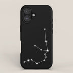 Aquarius Zodiac Star Constellation Line Art Black iPhone Case Gallery Image 1