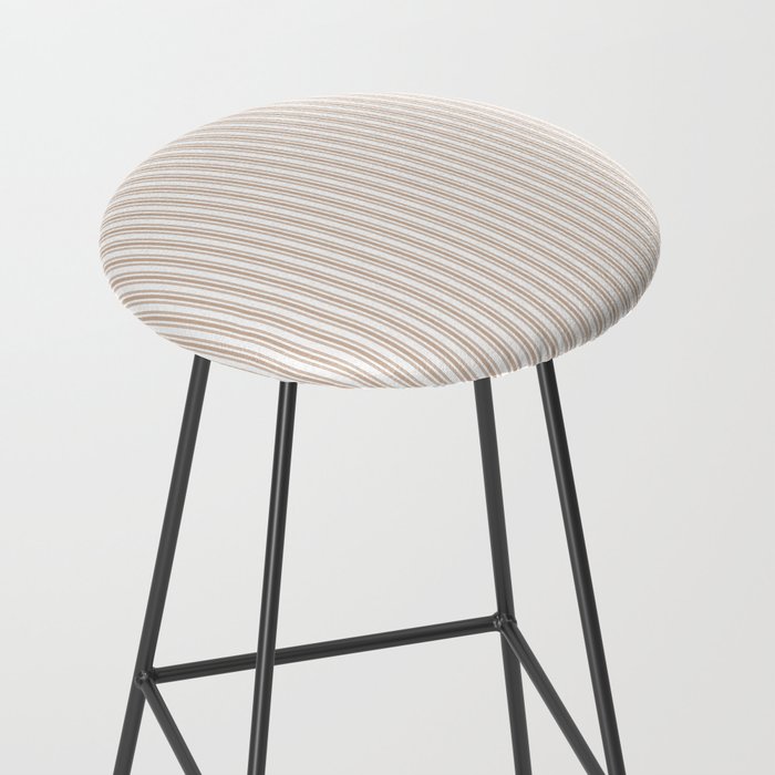 Classic Small Beige Burlap French Mattress Ticking Double Stripes Stool Gallery Image 2